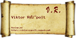 Viktor Rápolt névjegykártya